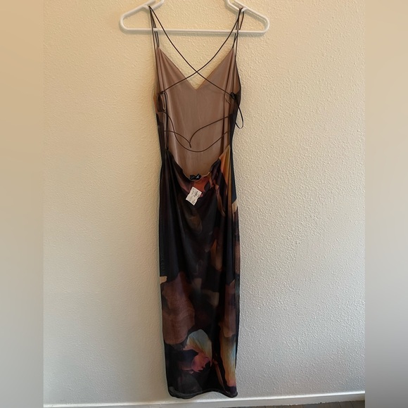Lovely Day Black and Brown Maxi Dress - Picture 3 of 4